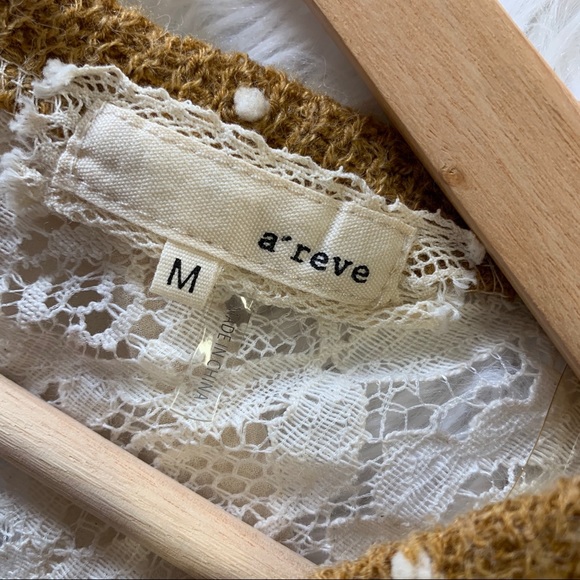 Areve Langley mustard lace skirt sweater medium - Picture 3 of 8